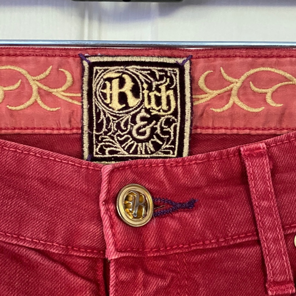 Rich & Skinny Women’s Jeans Flare Leg Pants Red size 24 - Picture 4 of 11